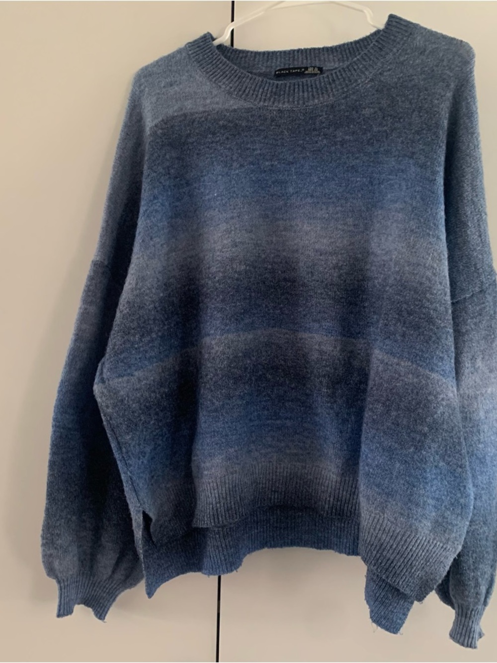 Black Tape_ Blue Ombre Crewneck Sweater